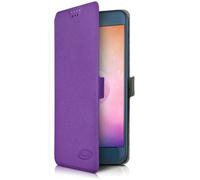 Étui universel violet à rabat latéral pour Logicom EZY 2 - porte-carte, protection intégrale