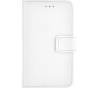 Étui Universel Taille XS Folio Wallet avec Porte-carte et Languette de Fermeture Blanc