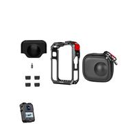 Étui utilitaire pour appareil photo DJI Osmo 360, étui de protection en métal avec capuchon d'objectif et coupe-vent en coton, équipé d'une griffe froide et d'un port de vis 1/4 (noir)