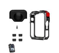 Étui utilitaire pour appareil photo DJI Osmo 360, étui de protection en métal avec capuchon d'objectif et coupe-vent en coton, équipé d'une griffe froide et d'un port de vis 1/4 (noir)