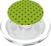 Étui Vert Pistache et Pois Marron Chocolat PopSockets PopGrip pour MagSafe