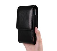 Étui vertical à double pochette pour téléphone portable, téléphone portable, sac banane pour homme, porte-cartes pour sorties (noir)