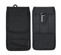 Étui vertical en nylon avec clip de ceinture pour Smartphone Logicom Yuno Aero Lyra Orion E1 Plus avec passant de ceinture et crochet (XL) Noir