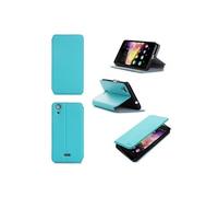 Etui Wiko Rainbow UP 4g bleu turquoise luxe Ultra Slim Cuir Style avec stand - Housse Folio Flip Cover coque de protection smartphone Wiko Rainbow UP