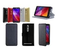 Etui Wiko Ridge Fab 4G/LTE orange luxe Ultra Slim Cuir Style avec stand - Housse Folio Flip Cover coque de protection smartphone/phablette Wiko Ridge Fab orange clémentine - Accessoires pochette XEPTI