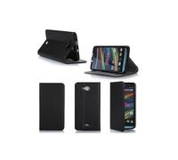 Etui Wiko Slide noir luxe Ultra Slim Cuir Style avec stand - Housse Folio Flip Cover coque de protection smartphone Wiko Slide 5.5 noire -