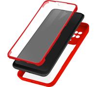 Étui Xiaomi Redmi 10C, dos transparent + pare-chocs en silicone - rouge
