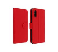 Étui pour Xiaomi Redmi 9A Protection avec Porte-carte Support Vidéo rouge