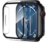 Étui XiHAMA2Pack avec protection d'écran intégrée en verre trempé, compatible avec Apple Watch Series 10. Coque rigide en polycarbonate pour une