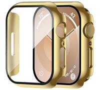 Étui XiHAMA2Pack avec protection d'écran intégrée en verre trempé, compatible avec Apple Watch Series 10. Coque rigide en polycarbonate pour une