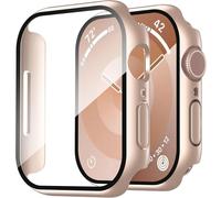 Étui XiHAMA2Pack avec protection d'écran intégrée en verre trempé, compatible avec Apple Watch Series 10. Coque rigide en polycarbonate pour une