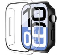 Étui XiHAMA2Pack avec protection d'écran intégrée en verre trempé, compatible avec Apple Watch Series 10. Coque rigide en polycarbonate pour une