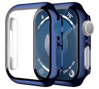 Étui XiHAMA2Pack avec protection d'écran intégrée en verre trempé, compatible avec Apple Watch Series 10. Coque rigide en polycarbonate pour une