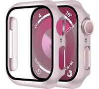 Étui XiHAMA2Pack avec protection d'écran intégrée en verre trempé, compatible avec Apple Watch Series 10. Coque rigide en polycarbonate pour une