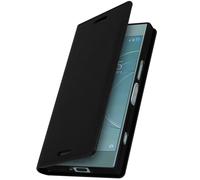 Étui pour Xperia XZ1 Compact Clapet Portefeuille Cuir - Fonction Stand Noir