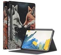 Étui Yin-Yang Fox pour Samsung Galaxy Tab S8 Plus/Tab S7 FE 12,4" 2021 / Galaxy Tab S7 Plus 2020, plusieurs angles de vue avec porte-stylo S et mise en veille/réveil automatique