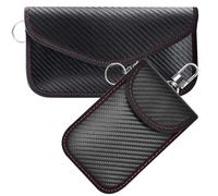 Étuis à clés de Voiture en Fiber de Carbone 2 pièces, Sacs à clés de Voiture, Sacs de Protection du Signal de clé de Voiture, étuis à clés de Voiture avec Crochets