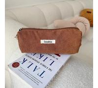 Étuis À Crayons En Velours Côtelé Mignons,Sac De Rangement Pour Cosmétiques,Rouge À Lèvres,Sacs À Main Pour Étudiants,Pochette De Rangement De Papeterie Scolaire,Sac Pour Stylos.Brown.4.5x7x20 Cm