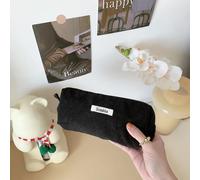 Étuis À Crayons En Velours Côtelé Mignons,Sac De Rangement Pour Cosmétiques,Rouge À Lèvres,Sacs À Main Pour Étudiants,Pochette De Rangement De Papeterie Scolaire,Sac Pour Stylos.Black.4.5x7x20 Cm