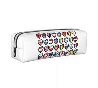 Étuis à crayons Eurovision Concours de la chanson Drapeaux Coeurs Sacs à stylos Boîte à stylos pour garçons filles Étudiants Papeterie Pochette à crayons Sac à cosmétiques Cadeaux de vacances