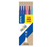 Etuis de 6 recharges Frixion Ball/Clicker. Coloris : 3 bleues, 1 turquoise, 1 rose, 1 violet.