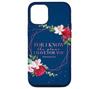 Étuis de téléphone chrétiens femmes avec versets bibliques Jérémie 29:11 Coque pour iPhone 12/12 Pro