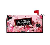 Étuis magnétiques de boîte aux lettres - Happy Valentines Day - Housse de boîte aux lettres étanche - Motif cœur de Saint-Valentin - Décoration de boîte aux lettres pour jardin, pelouse, couloir