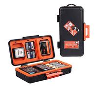 Étuis pour Carte Mémoire de la Batterie de Caméra, LENSGO D950 Boîte de Rangement pour Carte de Batterie pour Caméra Compact pour 3 Batteries de Caméra 6 Cartes SD 3 Cartes CF ou 3 Cartes XQD (Orange)