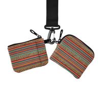 Étuis pour cartes à monnaie pour femmes, portefeuille à fermeture éclair | Mignon mode, avec poche zippée pour pièces de monnaie, 2 pièces, voyage, rayures mexicaines turquoise