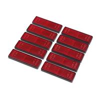 ETUKER 10 x Catadioptres Rectangulaires Auto-adhésif Rectangulaire Catadioptre Remorque Réflecteurs Catadioptres Rectangulaires, pour RV/Caravanes/Voiture/Remorque/Avertissement de Sécurité(Rouge)