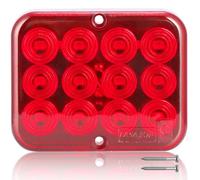ETUKER 1x Feu Antibrouillard Rouge LED 12v Brouillard de Remorque Imperméable ECE Feux Remorque pour Voiture Caravane RV