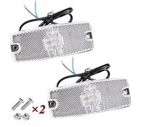 ETUKER 2 x feux de position avant blancs de remorque, feux de position latéraux,LED lampes lumineuses contour feux de dégagement avec réflecteur pour caravane fourgon camion approuvé ECE (blanc)