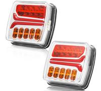 ETUKER 2x Feu Arrière de Remorque LED 12V24V 4Fonctions Feu Eclairage Remorque Feux Arrière led Etanche E-Mark