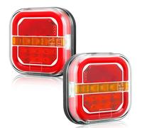 ETUKER 2x Feu Remorque Led 12-24V 5Fonctions Etanche ECE R10 EMC Feux Arrière pour Remorque Agricole Tracteur