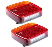ETUKER 2x Feux Arrière de Remorque Led 12V 5Fonctions Etanche ECE R10 EMC Feu Arrière LED pour Remorque Camion Tracteur