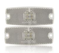 ETUKER 2x Feux de Position Avant Blanc de Remorque LED 10-30V Étanchéité Latérales Feux de Gabarit avec Réflecteur