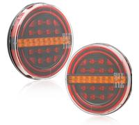 ETUKER 2x Feux de Remorque Rond Led 12/24V 4Fonctions feu remorque Etanche ECE R10 Eclairage Arriere Remorque