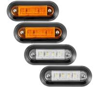 ETUKER 4X Feu latéral 12V 24V LED Jaune et Blanc Feux de PositionRemorque Éclairage pour Voiture RV Voiture Étanchéité CE