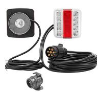 ETUKER Feux De Remorque Led Magnétique,12v Kit Éclairage Remorque 7 Broches avec Faisceau Câble 2.5/7.5M avec 13 à 7 Convertisseur,Feux Arrière Aimanté pour Remorque