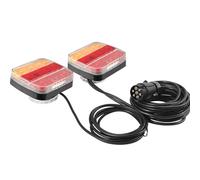 ETUKER Feux Remorque Magnétiques LED 12/24V Kit Éclairage Remorque 7 Broches avec Câble 2.5/7.5M, Feux Arrière Aimanté pour Remorque 5Fonctions