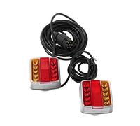 ETUKER Kit De Feux Arrière LED Magnétique Pour Remorque, 12V Avec Lampe D'immatriculation, Câble De 7,5 M Et Prise à 7 Broches, Pour RV/Camions (Ampoule De 10 LED)