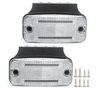 ETUKER LED 2x Feux de Position Avant Blanc de Remorque 12/24V Latérales Feux de Gabarit avec Réflecteur Feux Arrière Lampe
