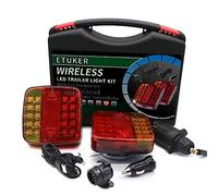 ETUKER LED Feux arrière de remorque magnétiques sans fil avec réflecteur, 12 V étanche sans fil de remorque Feu arrière Témoin de feu stop, avec aimant, pour remorque/camion/tracteur/caravane