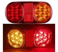 ETUKER Lot de 2 feux arrière LED 12 V 5 fonctions étanches ECE EMC Feux LED Pilote Tracteur Homologués