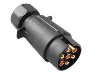 ETUKER Prise Remorque 7 Broches Male Étanche,Prise Electrique remorque 7 Broches,Prise Attache remorque 7 Broches mâle, 12V Prise attelage 7 Broches avec cosses