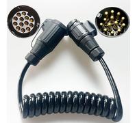 ETUKER Rallonge Remorque 13Fils 2M Câbles D'extension Remorques 13 plots Prise Remorque Mâle/Femelle Adaptateur Précâblé Spiralé