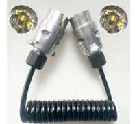 ETUKER Rallonge Remorque 7Fils 2M Câbles D'extension Remorques 7 plots Prise Remorque Mâle/Mâle pour Caravane RV