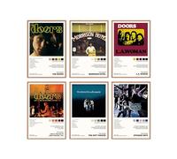ETULLE The Doors Lot de 6 affiches du groupe de rock pour chambre à coucher, couverture d'album, décoration musicale HD, sans cadre, 20,3 x 30,5 cm