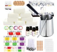 ETUOLIFE Kit de Fabrication de Bougies, Cire de Soja pour Bougies Naturelle,Kit De Bougies Parfumées,Fabrication de Bougies Maison,Pot de Fusion,Huiles Parfumées,Boîtes à Bougies,Mèches,Cire Colorante