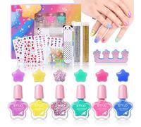 ETYJO Lot de 6 vernis à ongles à base d'eau pour enfants et filles - Non toxique - 6 x 5 ml - Séchage rapide - Parfait pour les cadeaux d'anniversaire DIY
